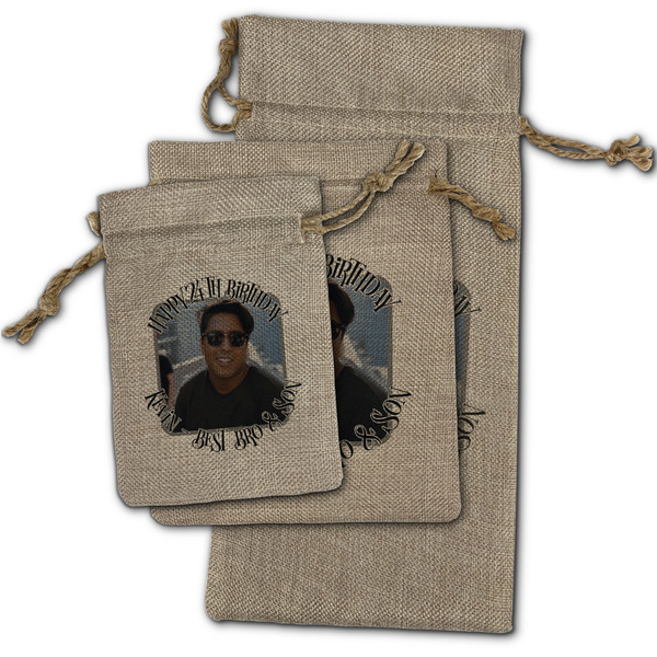 Photo Birthday Burlap Gift Bags - (PARENT MAIN) All Three