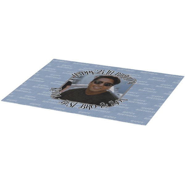 Photo Birthday Burlap Placemat (Angle View)