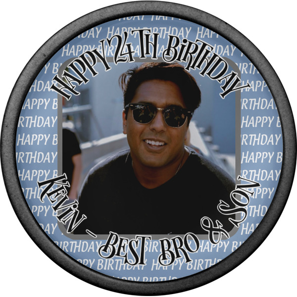 Photo Birthday Cabinet Knob - Black - Front