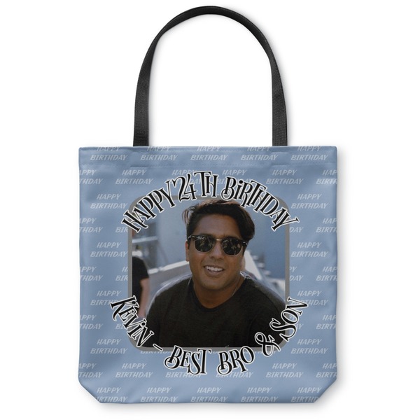 Custom Photo Birthday Canvas Tote Bag - Large - 18"x18" (Personalized)