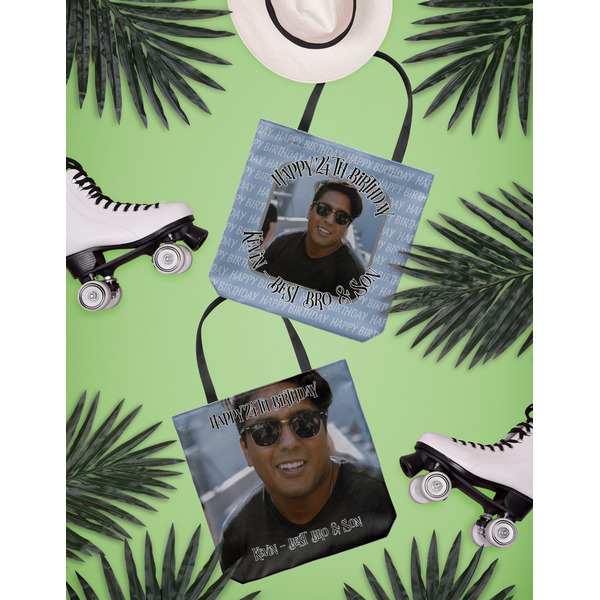 Photo Birthday Canvas Tote Lifestyle Front and Back