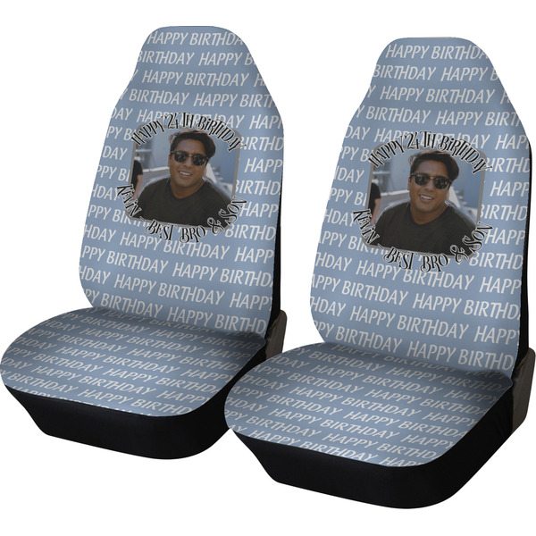 Custom Photo Birthday Car Seat Covers (Set of Two) (Personalized)