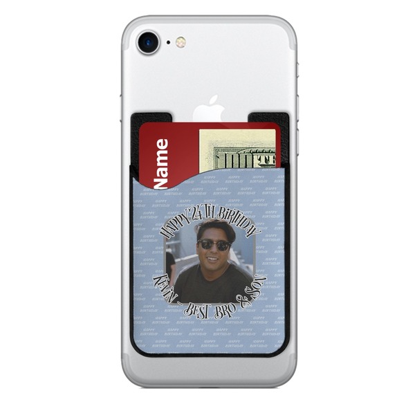 Custom Photo Birthday 2-in-1 Cell Phone Credit Card Holder & Screen Cleaner (Personalized)