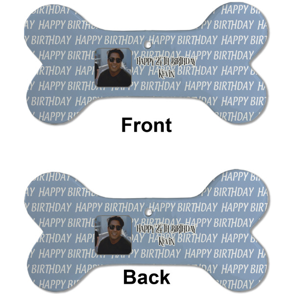 Photo Birthday Ceramic Flat Ornament - Bone Front & Back (APPROVAL)