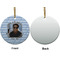 Photo Birthday Ceramic Flat Ornament - Circle Front & Back (APPROVAL)