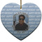 Photo Birthday Ceramic Flat Ornament - Heart (Front)