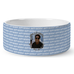 Photo Birthday Ceramic Dog Bowl - Medium (Personalized)