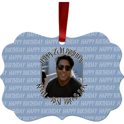 Photo Birthday Metal Frame Ornament - Double Sided