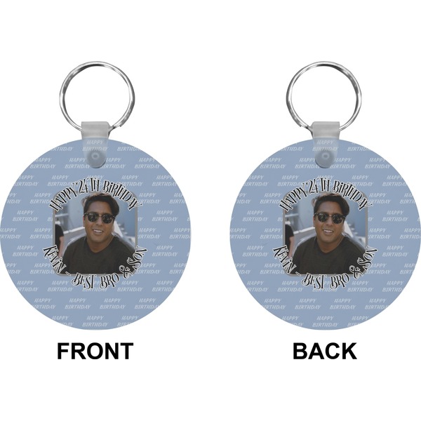 Photo Birthday Circle Keychain (Front + Back)