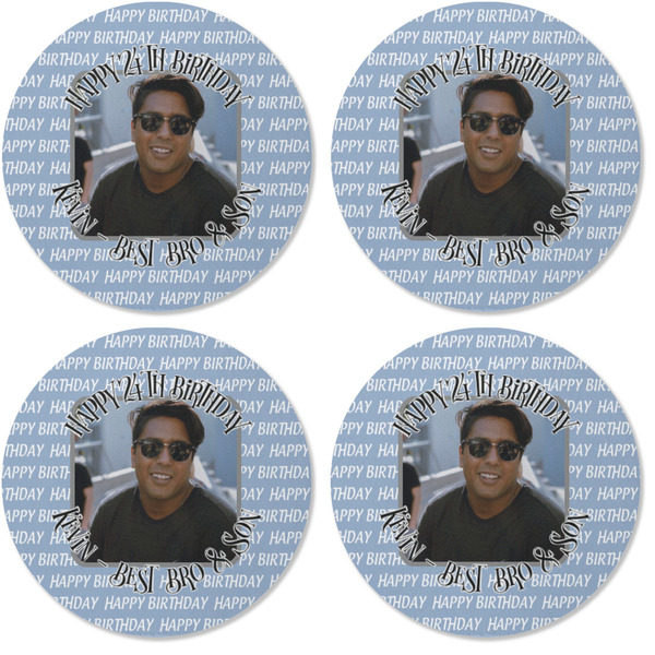 Photo Birthday Coaster Round Rubber Back - Apvl
