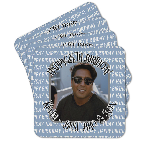 Custom Photo Birthday Cork Coaster - Set of 4