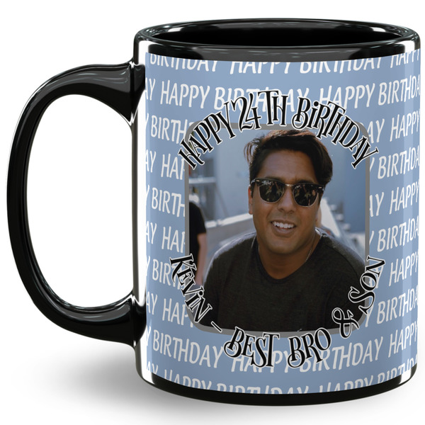 Custom Photo Birthday 11 Oz Coffee Mug - Black