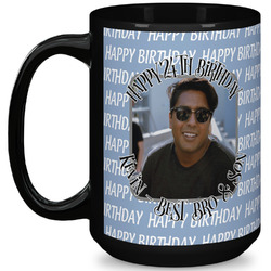 Photo Birthday 15 Oz Coffee Mug - Black