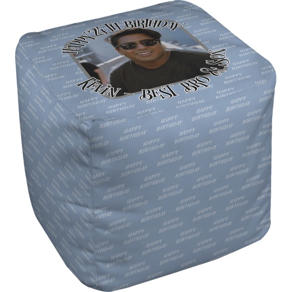 Custom Photo Birthday Cube Pouf Ottoman (Personalized)