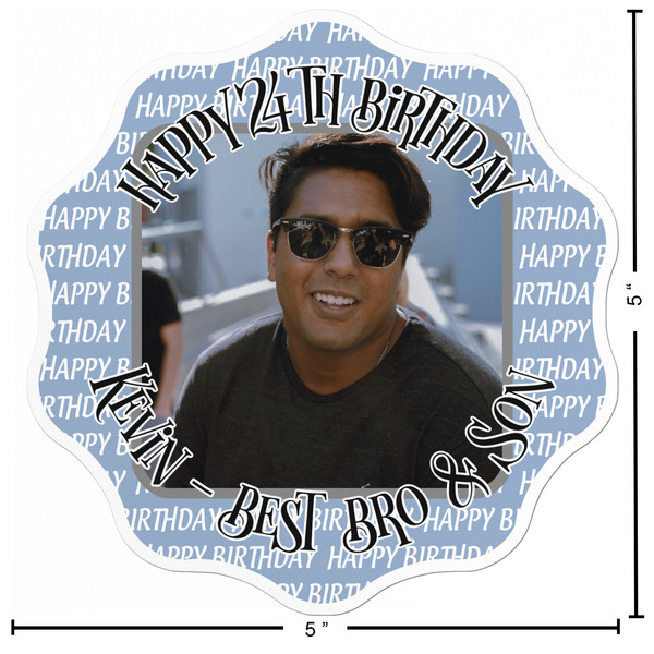 Photo Birthday Custom Shape Iron On Patches - L PATCH w/measurements