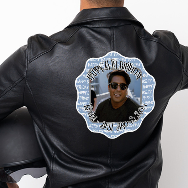 Photo Birthday Custom Shape Iron On Patches - XXXL APPROVAL single