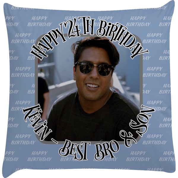Custom Photo Birthday Decorative Pillow Case (Personalized)