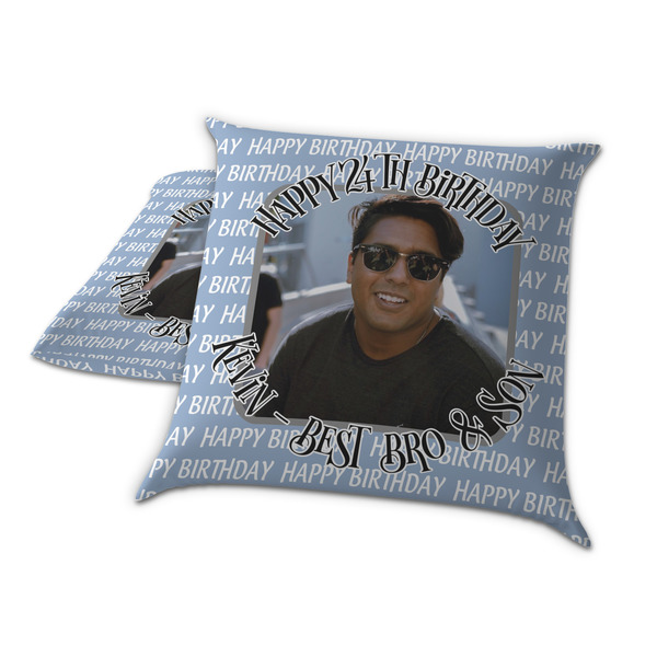 Photo Birthday Decorative Pillow Case - TWO