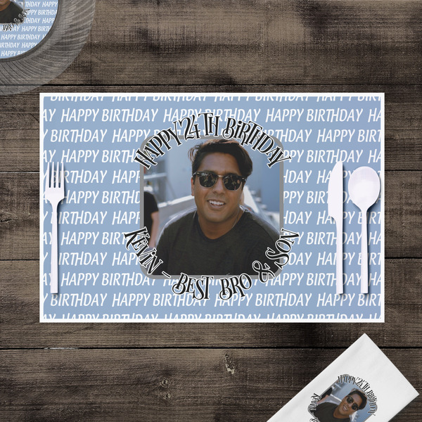 Photo Birthday Disposable Paper Placemat - In Context