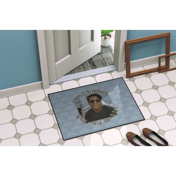 Photo Birthday Door Mat Lifestyle