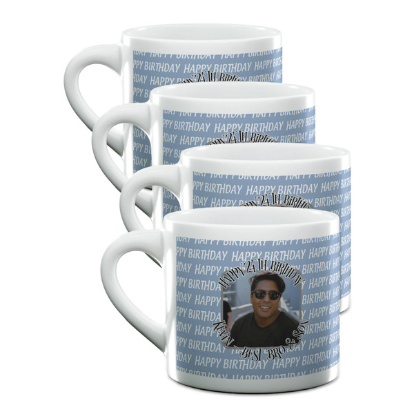 Custom Photo Birthday Double Shot Espresso Cups - Set of 4