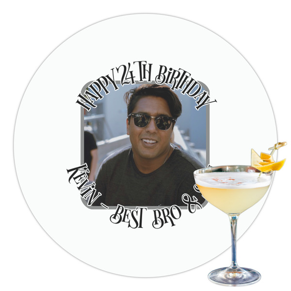 Custom Photo Birthday Printed Drink Topper - 3.5"