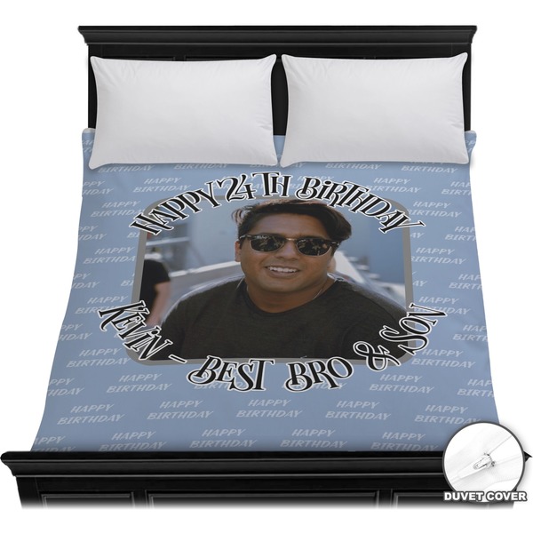 Custom Photo Birthday Duvet Cover - Full / Queen (Personalized)