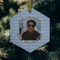 Photo Birthday Frosted Glass Ornament - Hexagon (Lifestyle)