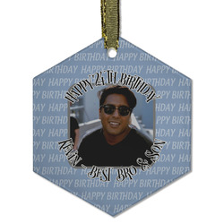 Photo Birthday Flat Glass Ornament - Hexagon