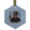 Photo Birthday Frosted Glass Ornament - Hexagon