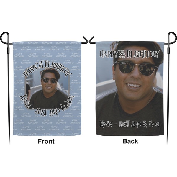 Photo Birthday Garden Flag - Double Sided Front and Back