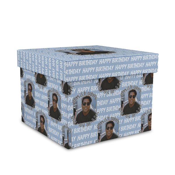 Custom Photo Birthday Gift Box with Lid - Canvas Wrapped - Medium