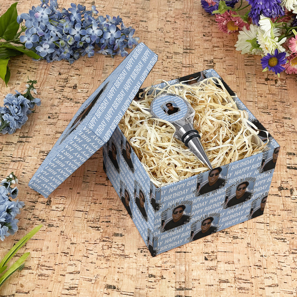 Photo Birthday Gift Boxes with Lid - Canvas Wrapped - Medium - In Context