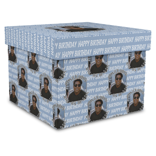 Custom Photo Birthday Gift Box with Lid - Canvas Wrapped - X-Large