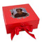 Photo Birthday Gift Boxes with Magnetic Lid - Red - Front