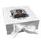 Photo Birthday Gift Boxes with Magnetic Lid - White - Front