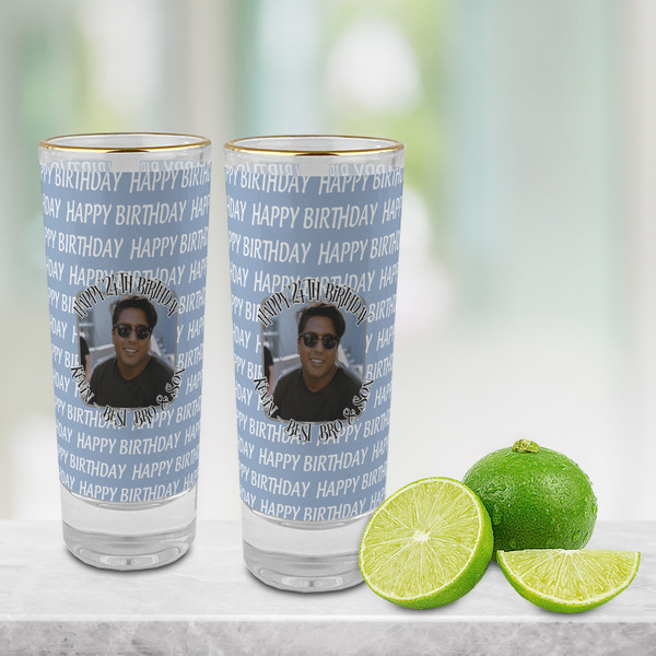 Photo Birthday Glass Shot Glass - 2 oz - LIFESTYLE