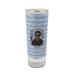 Photo Birthday 2 oz Shot Glass - Glass with Gold Rim