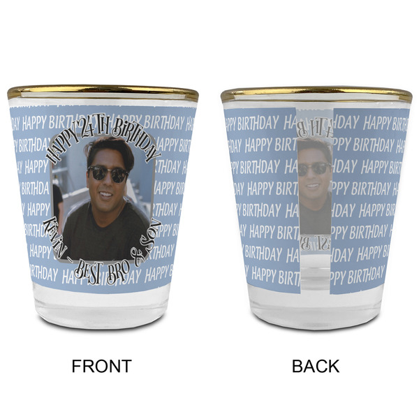 Photo Birthday Glass Shot Glass - with gold rim - APPROVAL