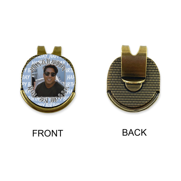 Photo Birthday Golf Ball Hat Clip Marker - Apvl - GOLD