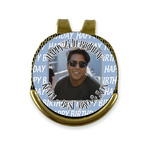 Photo Birthday Golf Ball Marker - Hat Clip - Gold