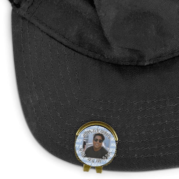 Photo Birthday Golf Ball Marker Hat Clip - Main - GOLD