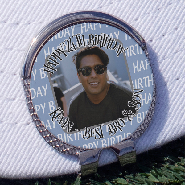 Custom Photo Birthday Golf Ball Marker - Hat Clip