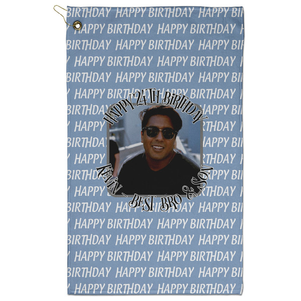 Custom Photo Birthday Golf Towel - Poly-Cotton Blend - Large