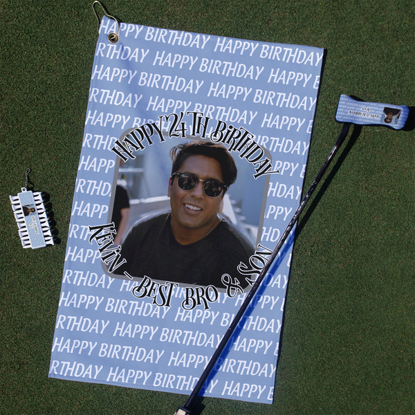 Custom Photo Birthday Golf Towel Gift Set (Personalized)