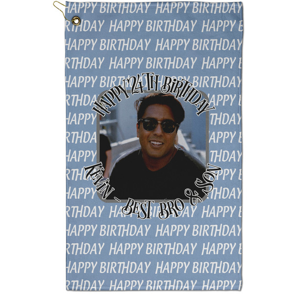 Custom Photo Birthday Golf Towel - Poly-Cotton Blend - Small