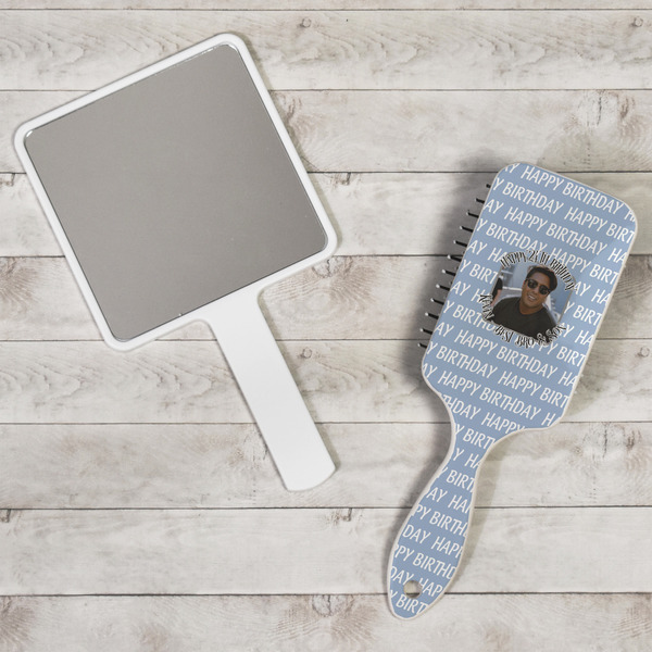 Photo Birthday Hair Brush - In Context