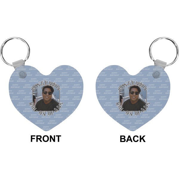 Photo Birthday Heart Keychain (Front + Back)