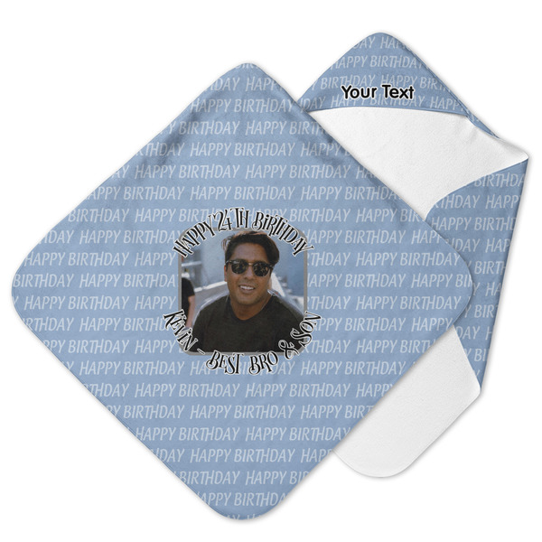 Custom Photo Birthday Hooded Baby Towel (Personalized)