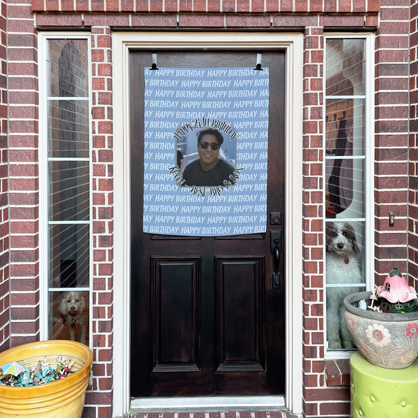 Photo Birthday House Flags - Double Sided - (Over the door) LIFESTYLE